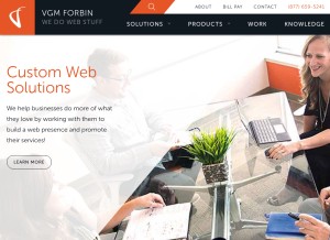How forbin.com looks like on a tablet such as an iPad.