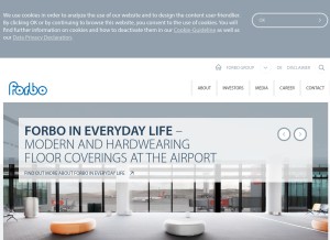 How forbo.com looks like on a tablet such as an iPad.