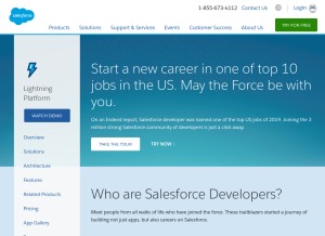 How force.com looks like on a tablet such as an iPad.