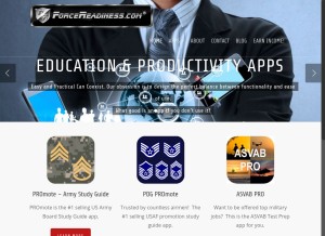 How forcereadiness.com looks like on a tablet such as an iPad.