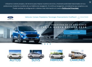 How ford.mx looks like on a tablet such as an iPad.