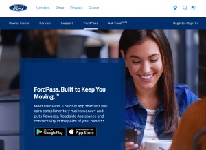 How fordpass.com looks like on a tablet such as an iPad.