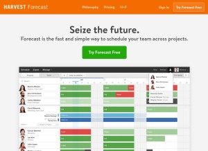 How forecastapp.com looks like on a tablet such as an iPad.