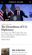 How foreignaffairs.com looks like on a mobile device such as an iPhone.