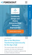 How forescout.com looks like on a mobile device such as an iPhone.