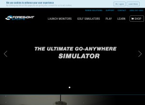 How foresightsports.com looks like on a tablet such as an iPad.