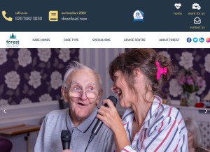 How foresthc.com looks like on a tablet such as an iPad.