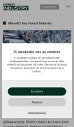 How forestindustry.org looks like on a mobile device such as an iPhone.
