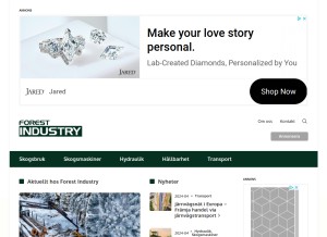 How forestindustry.org looks like on a tablet such as an iPad.