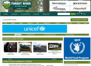 How forestriverforums.com looks like on a tablet such as an iPad.