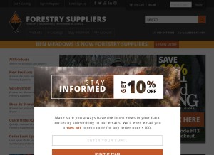 How forestry-suppliers.com looks like on a tablet such as an iPad.