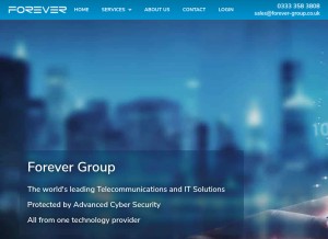 How forever-group.co.uk looks like on a tablet such as an iPad.