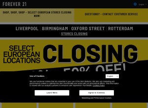 How forever21.com looks like on a tablet such as an iPad.