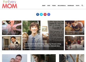 How foreverymom.com looks like on a tablet such as an iPad.