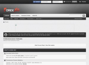 How forexexcess.com looks like on a tablet such as an iPad.