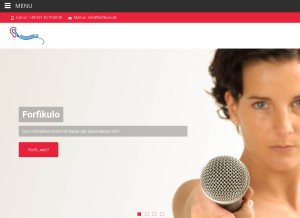 How forfikulo.de looks like on a tablet such as an iPad.