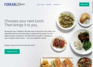 How forkable.com looks like on a tablet such as an iPad.