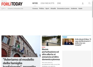How forlitoday.it looks like on a tablet such as an iPad.