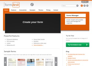 How formdesk.com looks like on a tablet such as an iPad.