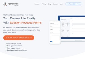 How formidableforms.com looks like on a tablet such as an iPad.