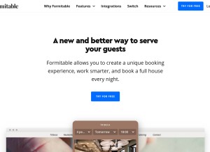 How formitable.com looks like on a tablet such as an iPad.