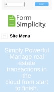 How formsimplicity.com looks like on a mobile device such as an iPhone.