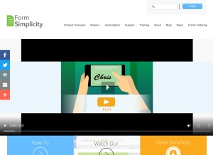 How formsimplicity.com looks like on a tablet such as an iPad.
