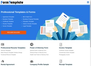 How formtemplate.org looks like on a tablet such as an iPad.