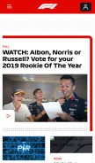 How formula1.com looks like on a mobile device such as an iPhone.