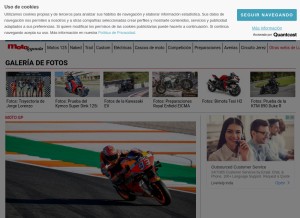 How formulamoto.es looks like on a tablet such as an iPad.