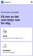 How fornye.no looks like on a mobile device such as an iPhone.