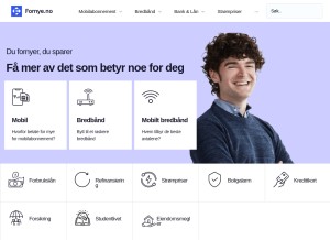 How fornye.no looks like on a tablet such as an iPad.