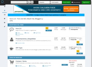 How foro20.com looks like on a tablet such as an iPad.