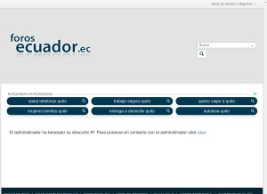 How forosecuador.ec looks like on a tablet such as an iPad.