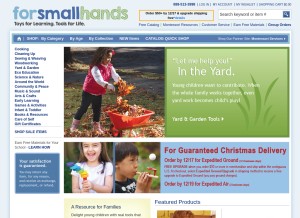 How forsmallhands.com looks like on a tablet such as an iPad.