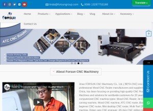 How forsuncnc.com looks like on a tablet such as an iPad.