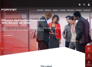 How fortinet.com looks like on a tablet such as an iPad.