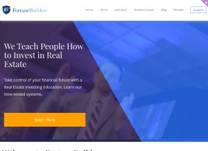 How fortunebuilders.com looks like on a tablet such as an iPad.