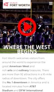 How fortworth.com looks like on a mobile device such as an iPhone.