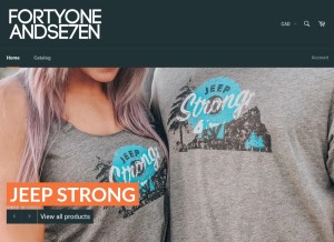 How fortyoneandseven.com looks like on a tablet such as an iPad.