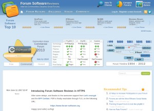 How forum-software.org looks like on a tablet such as an iPad.
