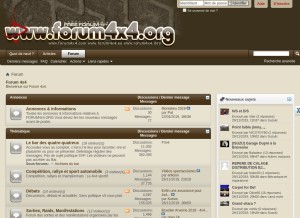 How forum4x4.org looks like on a tablet such as an iPad.