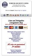 How forumancientcoins.com looks like on a mobile device such as an iPhone.