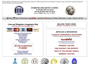 How forumancientcoins.com looks like on a tablet such as an iPad.