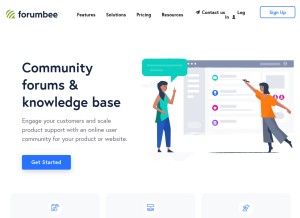 How forumbee.com looks like on a tablet such as an iPad.