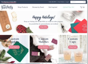 How foryourparty.com looks like on a tablet such as an iPad.