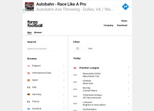 How forzafootball.com looks like on a tablet such as an iPad.