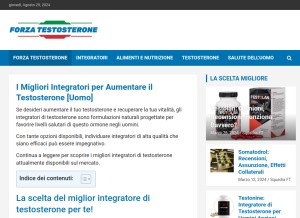 How forzatestosterone.com looks like on a tablet such as an iPad.