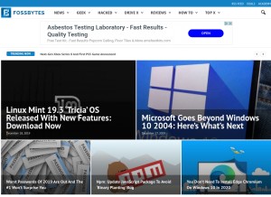 How fossbytes.com looks like on a tablet such as an iPad.