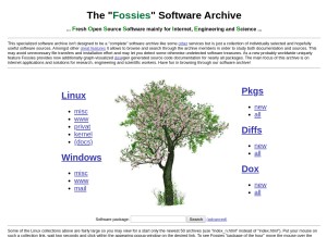 How fossies.org looks like on a tablet such as an iPad.